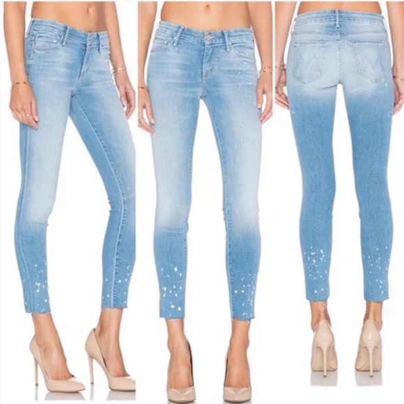 MOTHER Looker Ankle Fray in Pretty Little Words In A Bottle - Picture 3 of 7